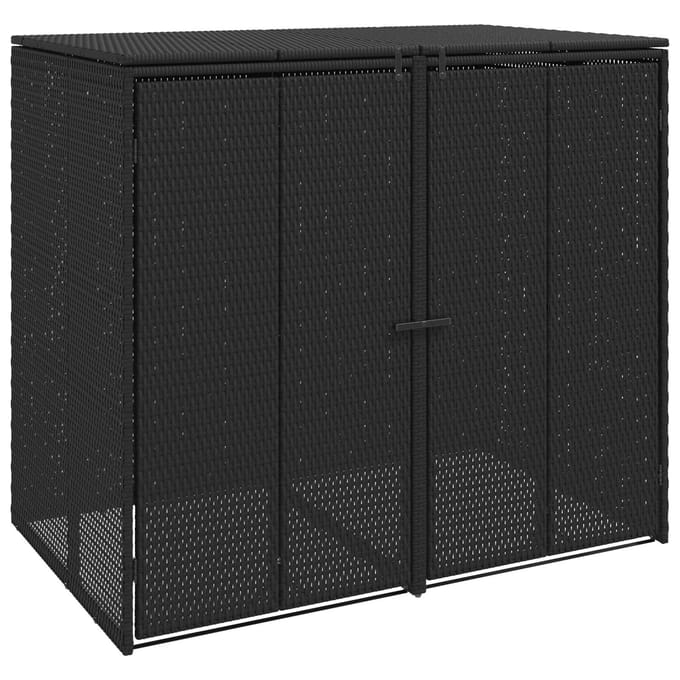 vidaXL - Doos - Afvalemmer - Doos - 2 - st - Zwart - 130 - x - 80 - x - 115 - cm - Polyetheen