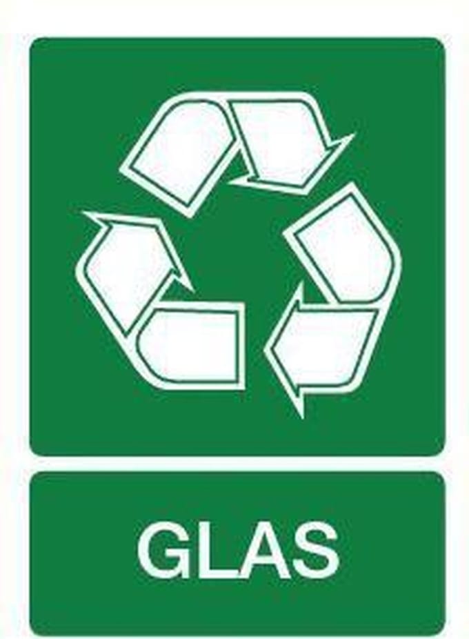 Afvalsticker Glas 210 x 297 mm