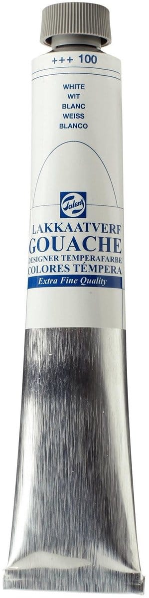 Plakkaatverf - 100 Wit - Gouache extra fine - Talens - 60 ml