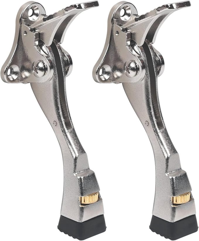Heavy Duty Kickdown Deurstopper - Verstelbare Metalen Deurstandaard voor Zware Deuren met Rubberen Punt