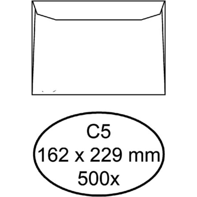 Envelop Hermes bank C5 162x229mm gegomd wit doos à 500 stuks