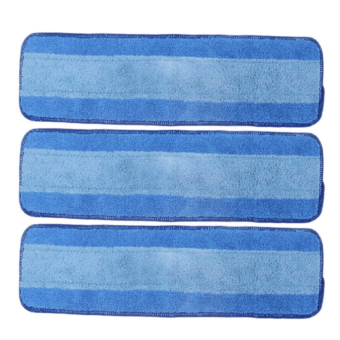 3PCS Recharges de Chiffons de Mop à Double Usage Sec Humide Réutilisables en Microfibre pour Mop Bona Nettoyage de Sol gray