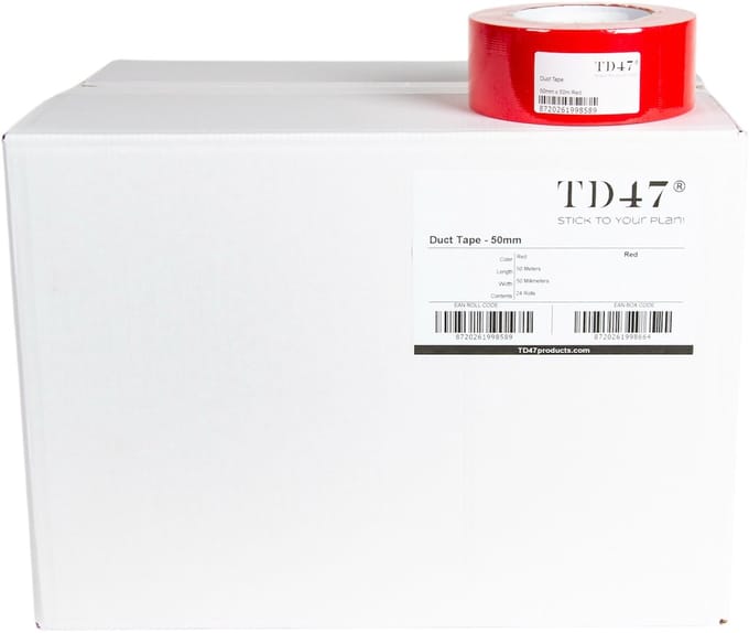 TD47 Ducttape 50mm x 50m Rood (Doos 24 Rol)
