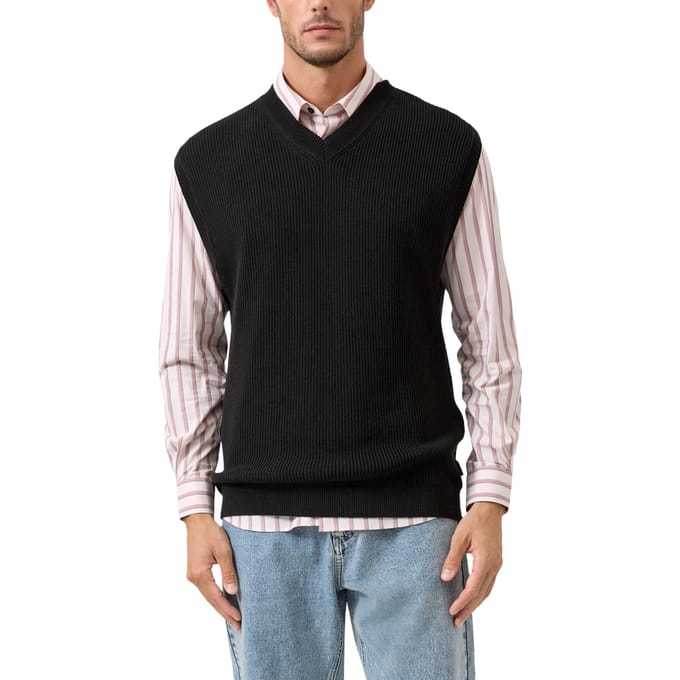 s.Oliver  Pullover Black Größe: L | Cardigans Outlet | Herren | Schwarz