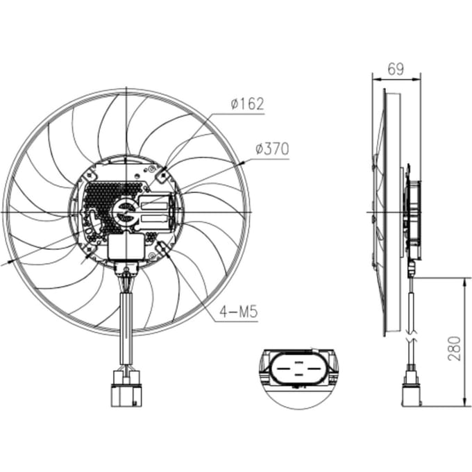 Koelventilatorwiel, motorkoeling NRF 47930