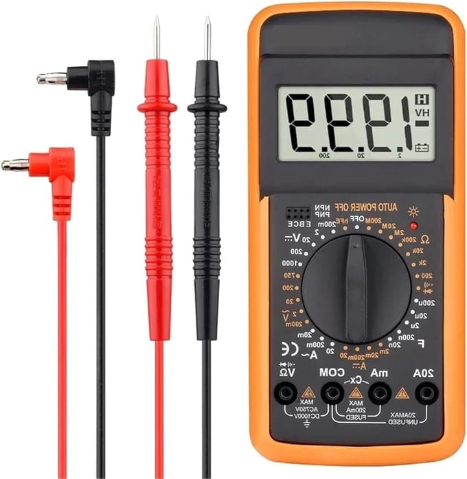 Digitale Multimeter - Ampèremeter Voltmeter - Elektrische Metingen - True RMS Meting - 190 mm - Zwart