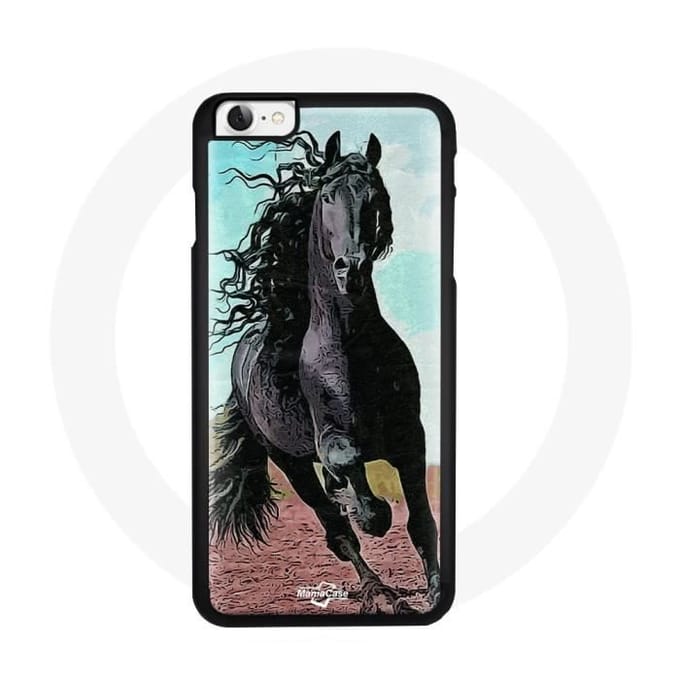 Coque Iphone 4 Frison Cheval Noir