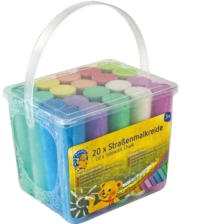 PUSTEFIX Stoepkrijt - 20 Stuks - Geef De Wereld Kleur - 4 Jaar