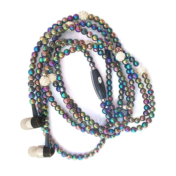 Sieraden Parelsnoer Stereo-oortelefoon met microfoon 3,5 mm in-ear hoofdtelefoon Bekabelde hoofdtelefoon veelkleurig