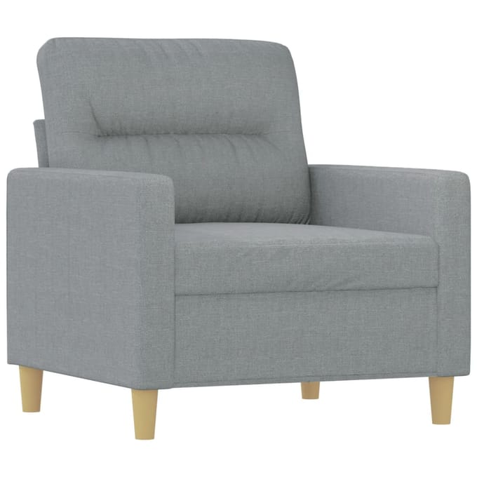 Vidaxl 3-Cz. Ensemble de Relaxation Avec Coussins, Gris Clair, Tissu