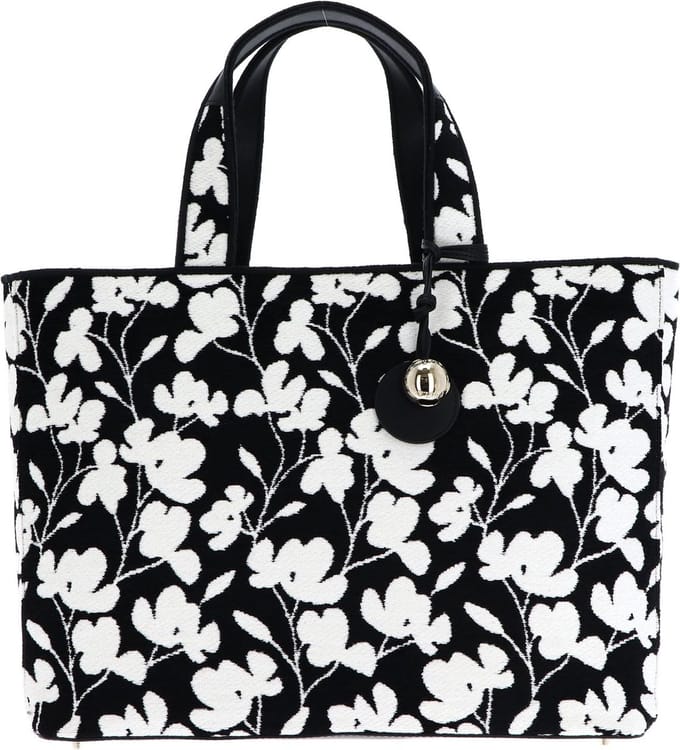 FURLA Shopper Alissa Tote Toni Nero Zwart Wit