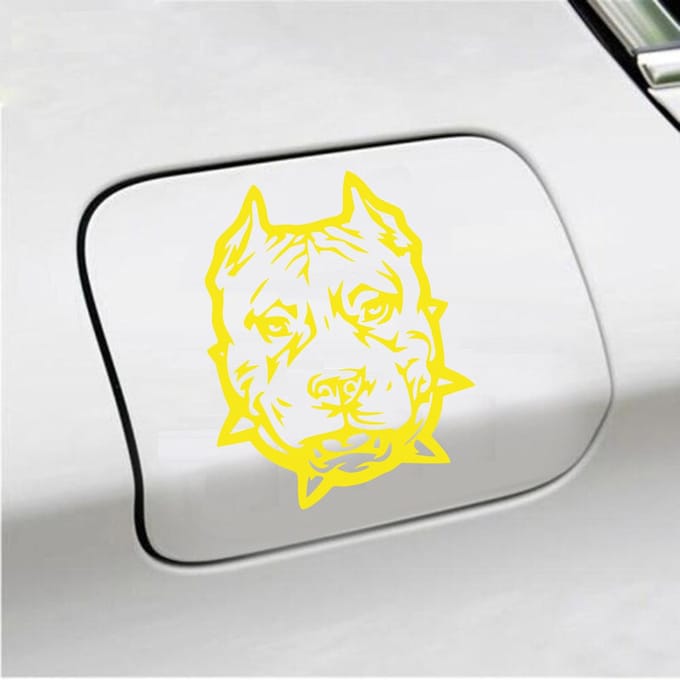 Bumpersticker - Hond - 12,3 X 10 - Geel