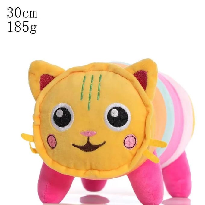 25cm 8 Stuks Gabby Pop Pluche Speelgoed Set Zeemeermin Kat Knuffeldier Kerstcadeau voor Kinderen yellow