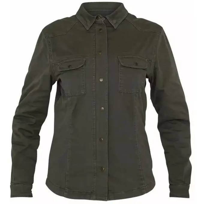 John Doe Motorshirt voor dames, kleur olijfgroen