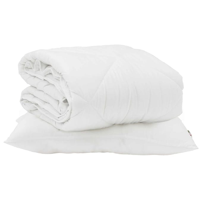 vidaXL - Zomer - Deken - met - kussen - 2 - st - Wit - Microvezel