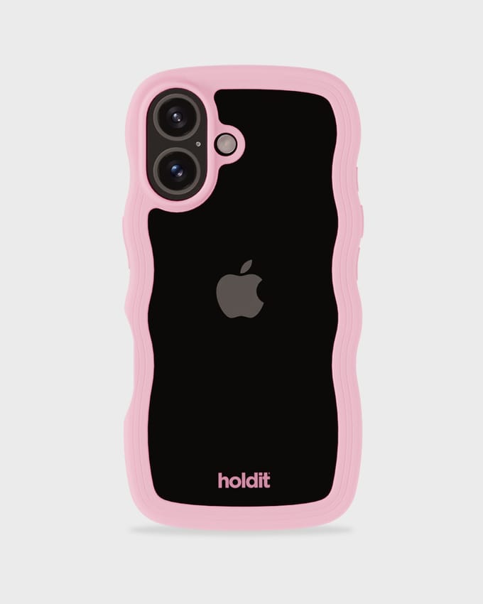 Phone Case Wavy Pink/Transparent iPhone 16 Plus