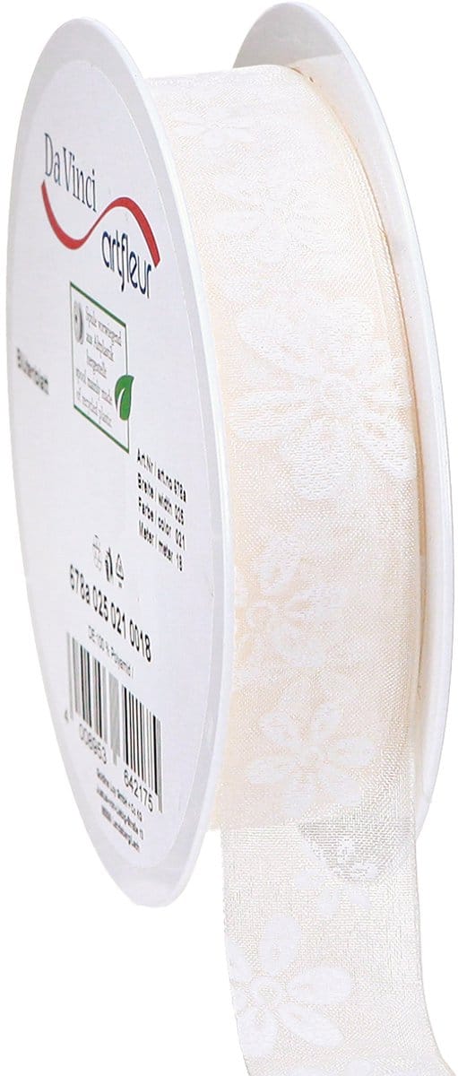 Organza lint bloem cadeau lint crème 25mm 18m
