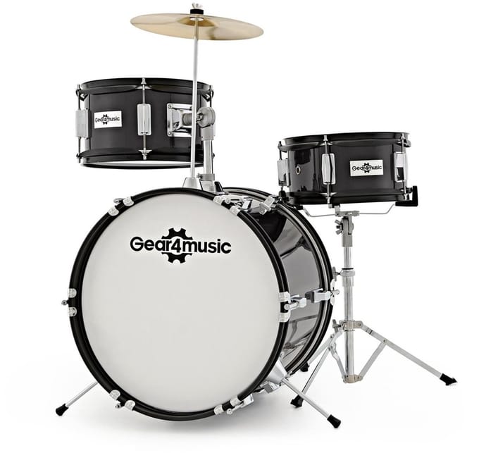 3-delig Kinderdrumstel van Gear4music, Zwart