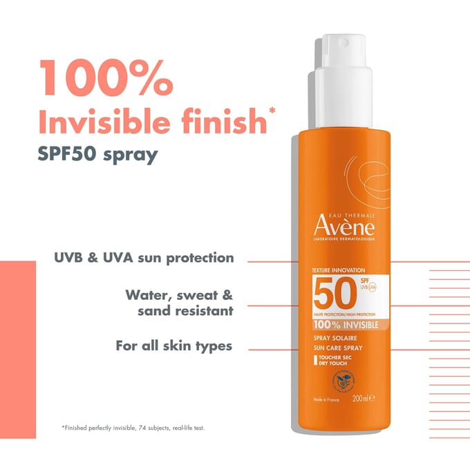 Avène Zonnebrandspray 100% Onzichtbaar SPF50 200 Zonnecrème