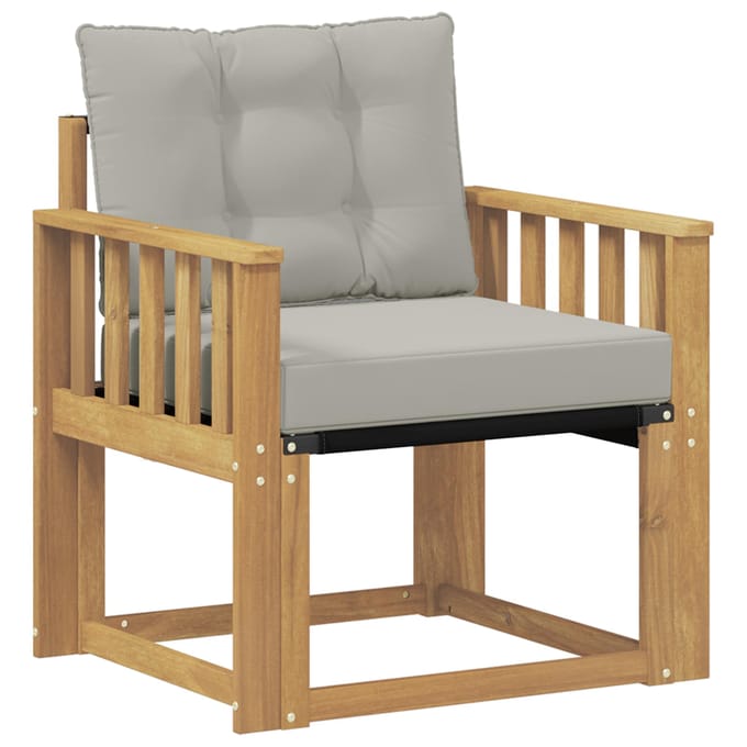 vidaXL - Buitensofa - Massief - Acaciahout - en - Textilene - Wit