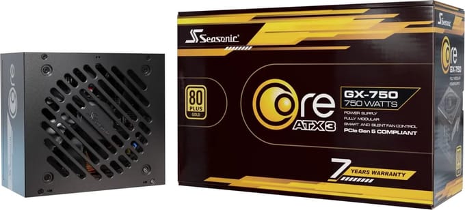 Seasonic Core GX-850 Voeding - 850 Watt - 120 mm - ATX 3.1 - 80 Plus 80 PLUS Gold