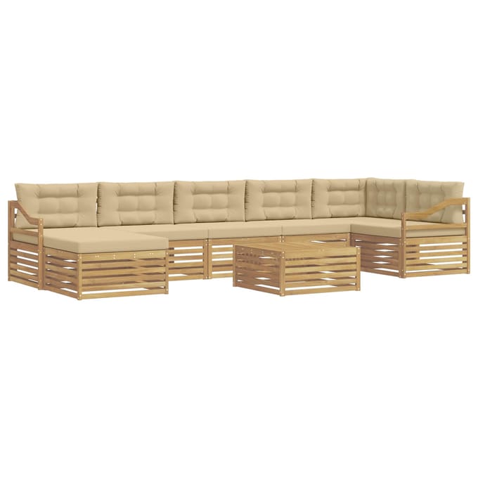 vidaXL - Buiten - bank - set - 8 - st - Wit - en - Beige