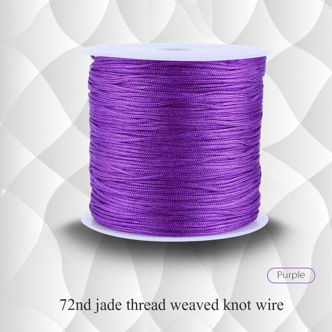 100M x 0.8mm Nylon Chinees Knoopkoord Rattail Macrame Shamballa Draad String Paars purple