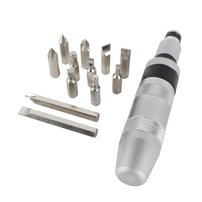 13-delige Slagmoeraandrijver Kit 12 Bits Multifunctionele Handmatige Slagschroevendraaier voor Onderhoud white