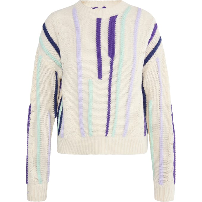 IZIA Jumper Dames Wol Wit Veelkleurig