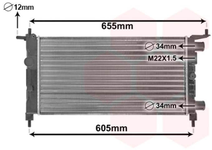 Van Wezel - RADIATOR VOOR OPEL CORSA B 1993-2000 1300173