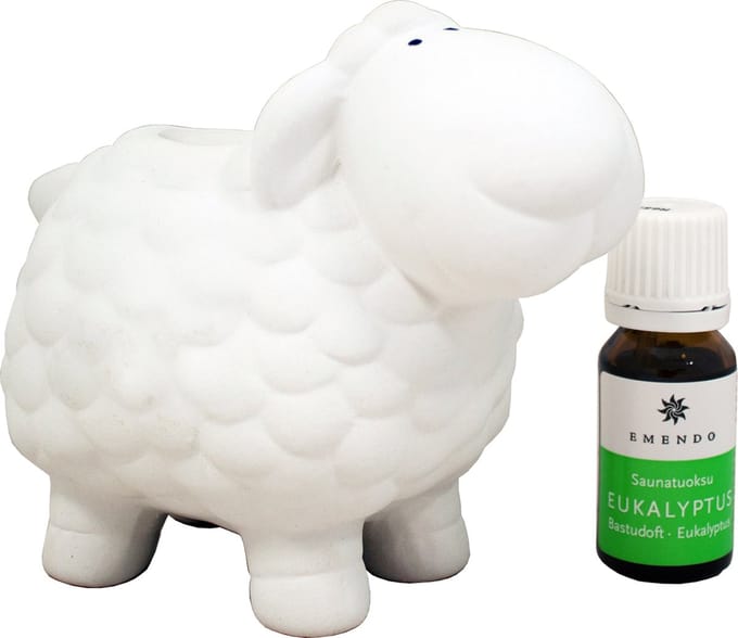 Emendo Sauna schaap met etherische olie Eucalyptus Wit