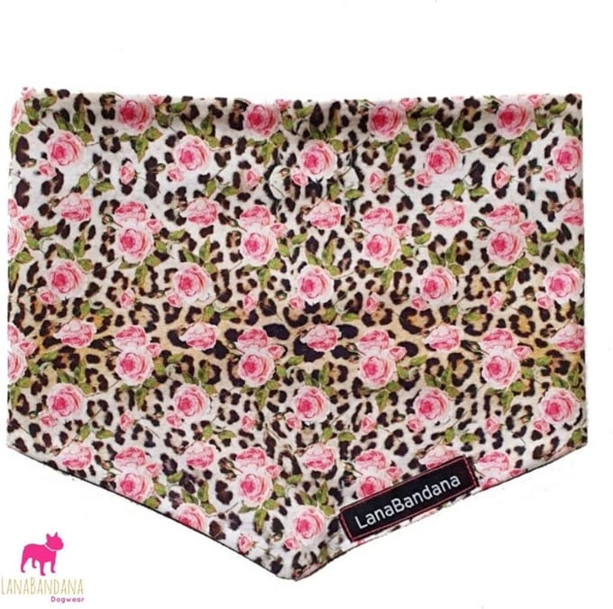 Knoopbandana | Leopard Roses maat S