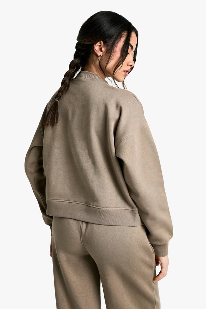 boohoo Dames Fleece Cardigan met Hoge Kraag | Kaki | Maat: Medium