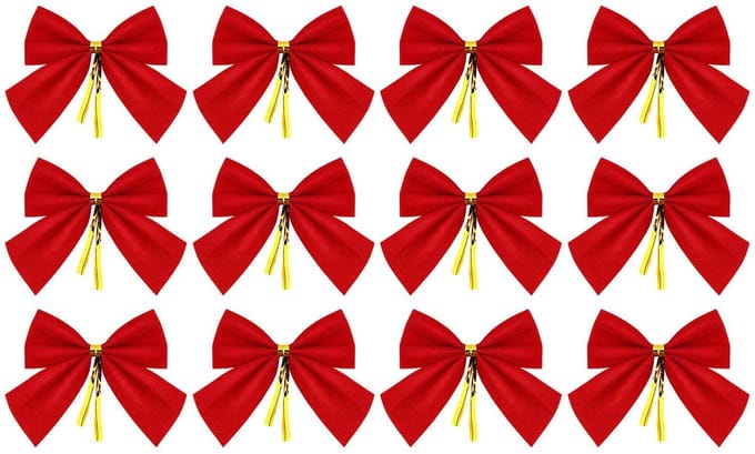 Kerstrozetten Kerstdecoratie rood 12-pack