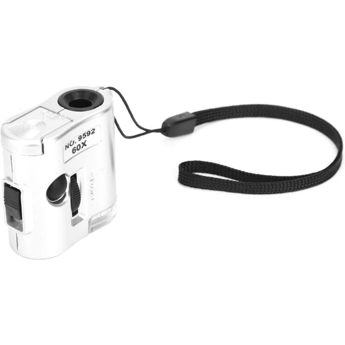 60X Mini Microscoop Zakloep Vergrootglas LED Vervalsingsdetector Vergrootglas