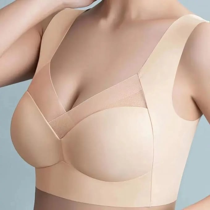 Wow Peach - Full Coverage Seamless Bralette - BH - Bustier - Comfy - Ademend - Naadloos - Ondersteuning - Valt kleiner uit - Nude - Maat: XL