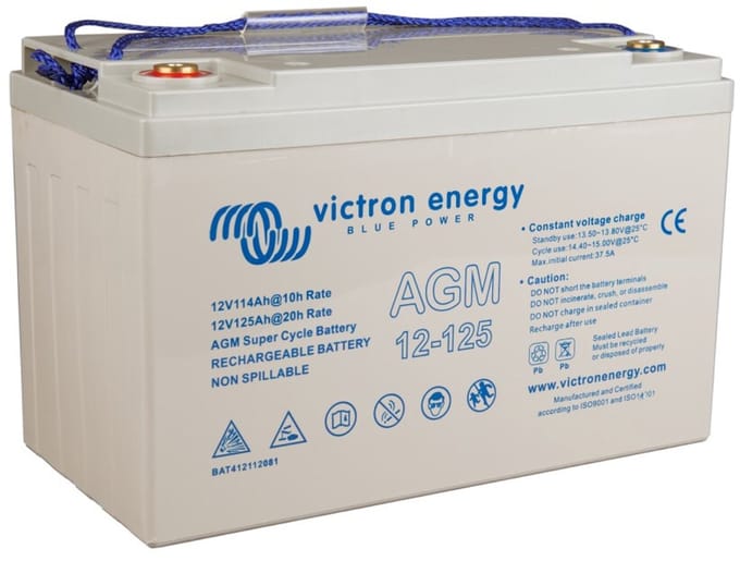 Victron accu AGM Super cycle 12V/125Ah (M8)