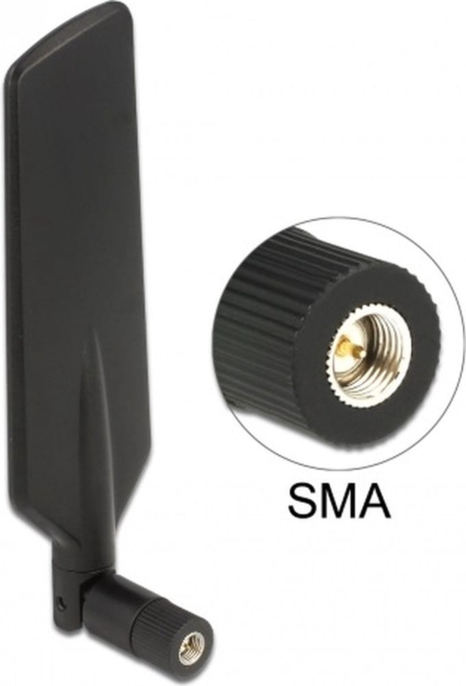 LTE (4G) en WLAN WiFi 5 2.4/5 GHz antenne - omnidirectioneel - SMA (m) - 1-4 dBi / zwart