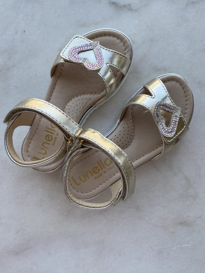 Lunella meisjessandaal strass hart maat 34