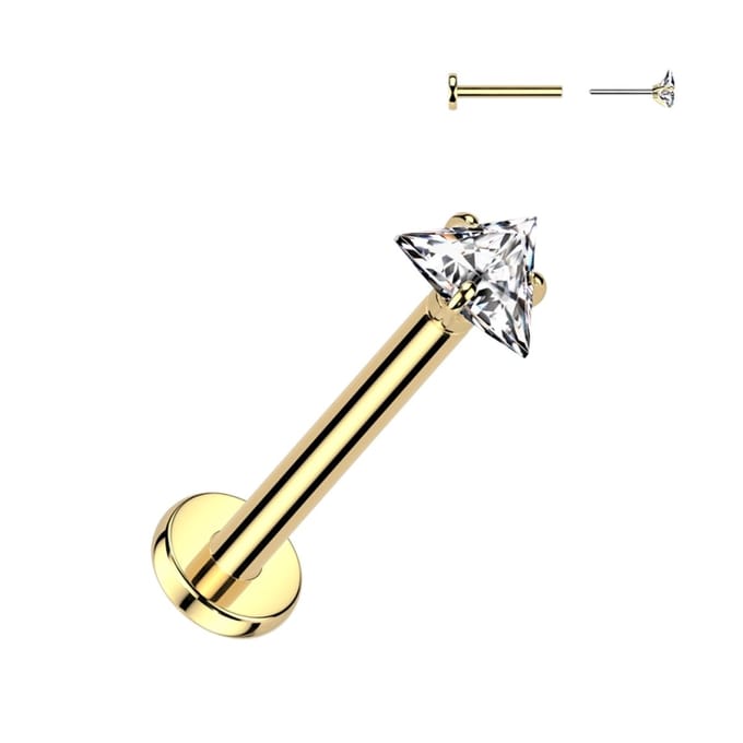 Piercing titanium push in driehoek 0.8X8x3 - goud - LMPiercings