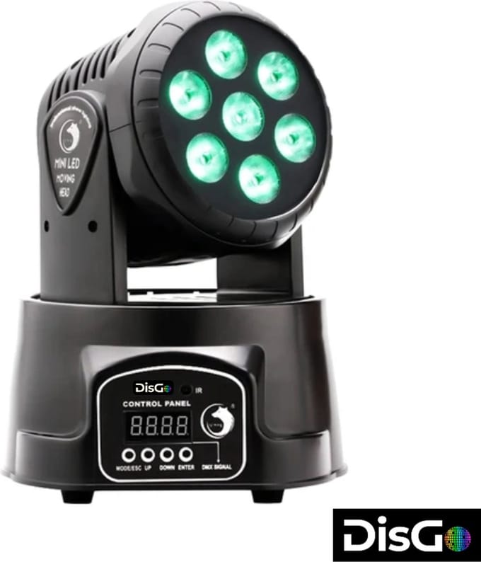 DisGo Moving Head Mini Wash 7x10W RGBW LED 4 in 1