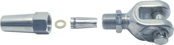 Draadterminal snelverbinder met gaffel, M16/8mm
