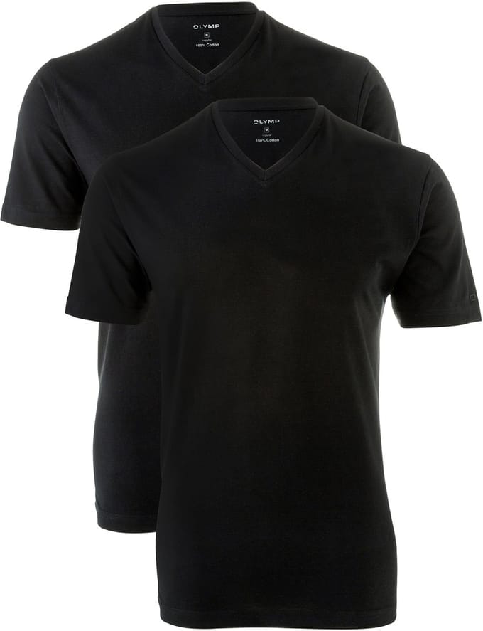 OLYMP T-Shirt voor eronder (set van 2 paar), Modern Fit, Zwart