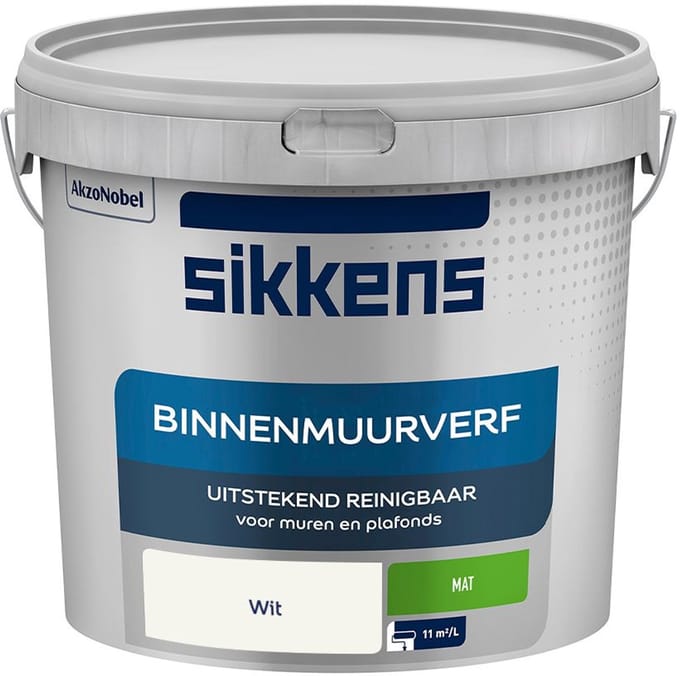 Sikkens - Binnenmuurverf Mat - Wit - Mengverf - 5 L