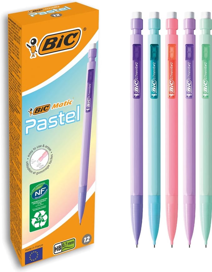 BIC Matic - Vulpotlood - Pastel - Pak van 12 stuks