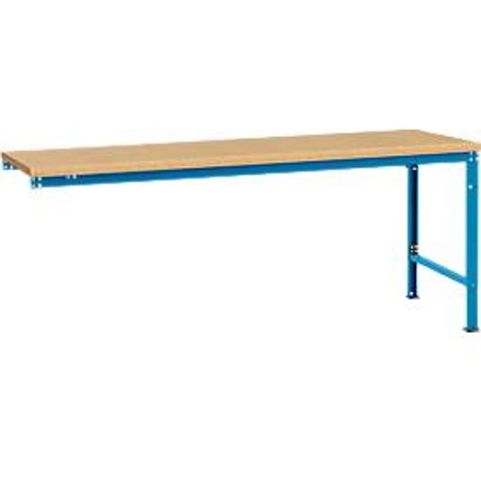 Manuflex aanbouwtafel UNIVERSAL Speciaal, tafelblad multiplex, 2000 x 1000, lichtblauw