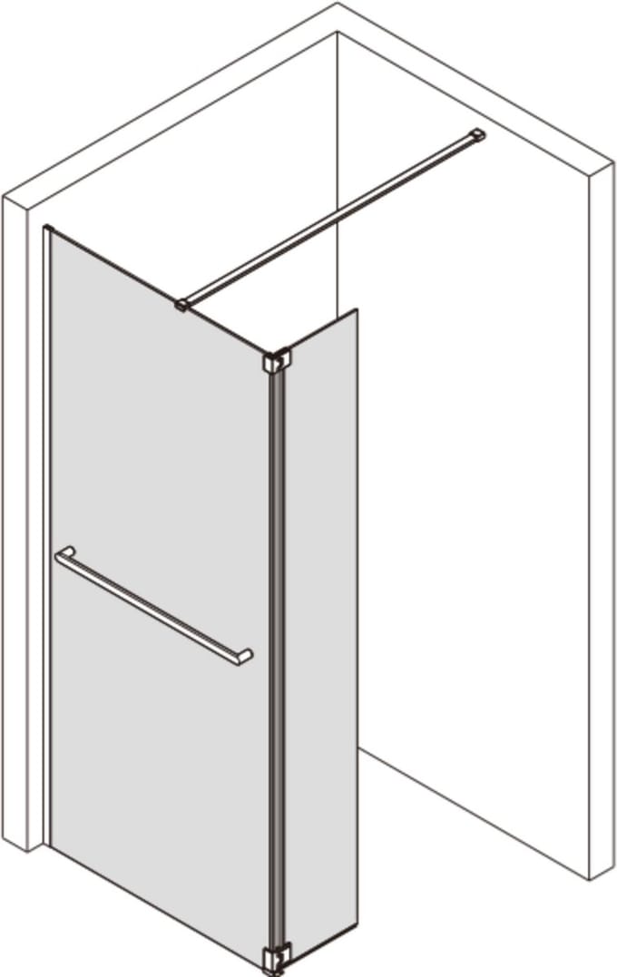 Saqu Modulo Douchewand - met Zijwand Incl. Handdoekhouder en Antikalk 120x30x210 cm - Mat Wit - Inloopdouche
