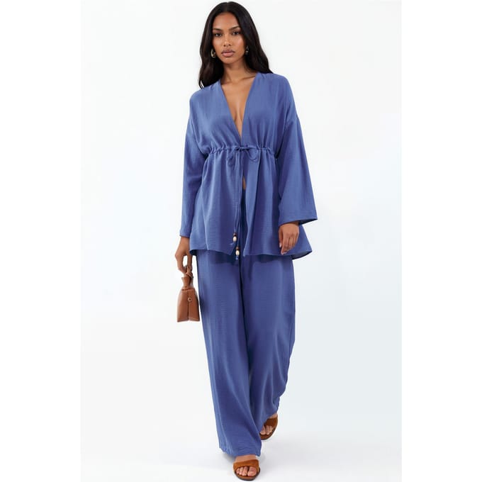 Twee-delige Wijde Pijpen Kimono Set