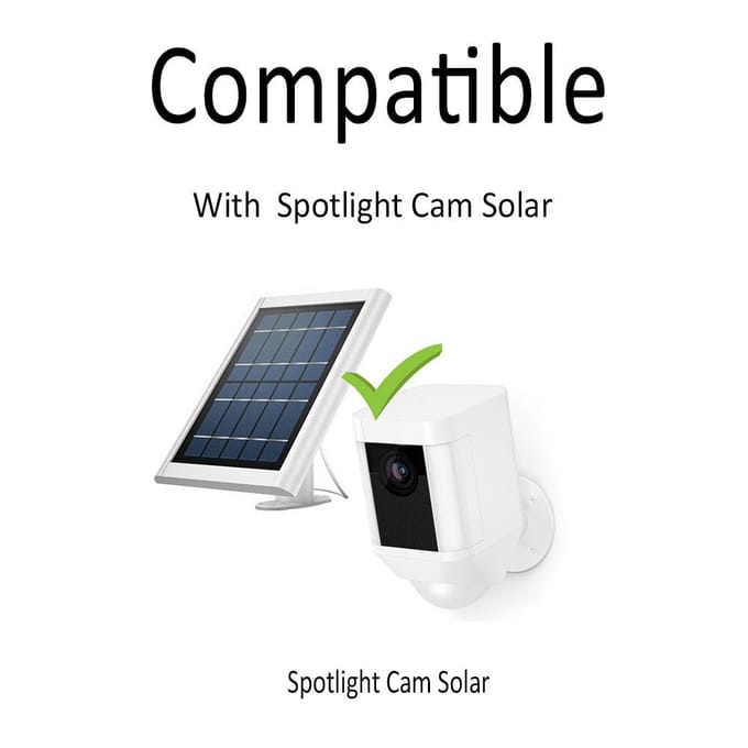 2,5 m/8,2 ft DC-verlengkabel compatibel met Ring Spotlight Cam Batterij Zonnepaneel Weerbestendig 1 Pack wit