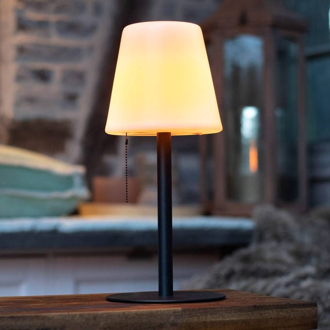 JUST LIGHT. GmbH LED tafellamp Keno, aardspies, trekschakelaar accu
